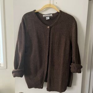 Vintage wool brown cardigan